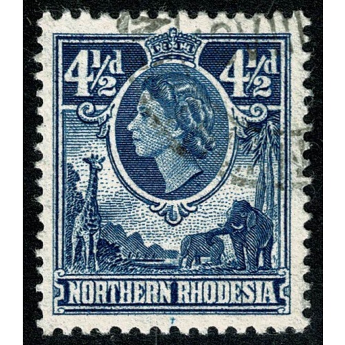 Northern Rhodesia. 1953 4½d deep blue. Fine Used. SG 67