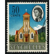 Seychelles. 1962-68 50c "Cascade Church". Fine Used single. SG 204