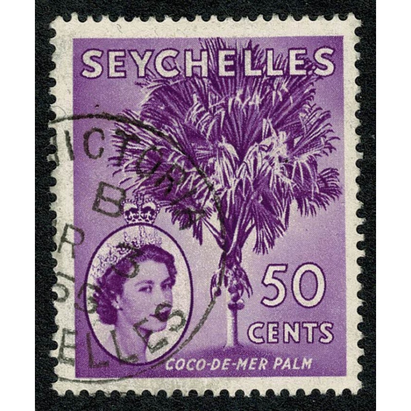 Seychelles. 1954-61 50c reddish-violet. Fine Used single. SG 183