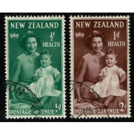 New Zealand. 1950 Health Stamps "Princess Elizabeth & Prince Charles". Used set. SG 701-702