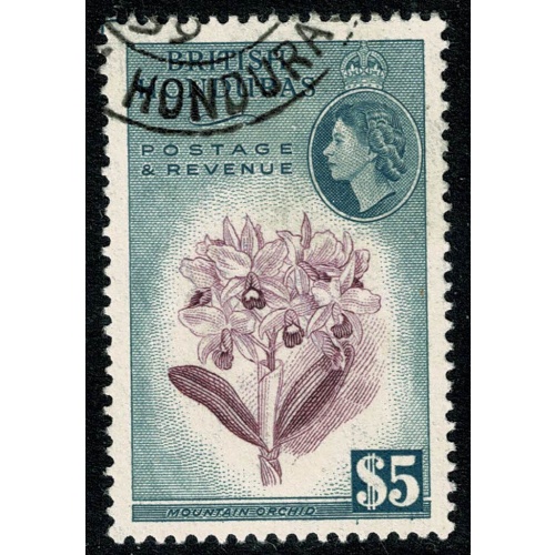 British Honduras. 1953 $5 purple & slate. Fine Used single. SG  190