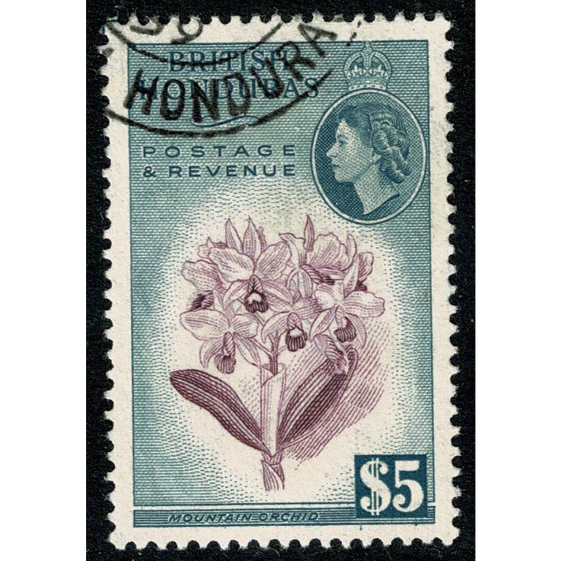 British Honduras. 1953 $5 purple & slate. Fine Used single. SG  190