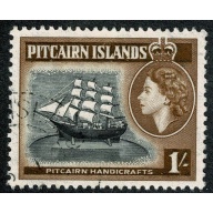 Pitcairn Islands. 1957-63. 1/- black & yellowish-brown. Fine used single. SG 26