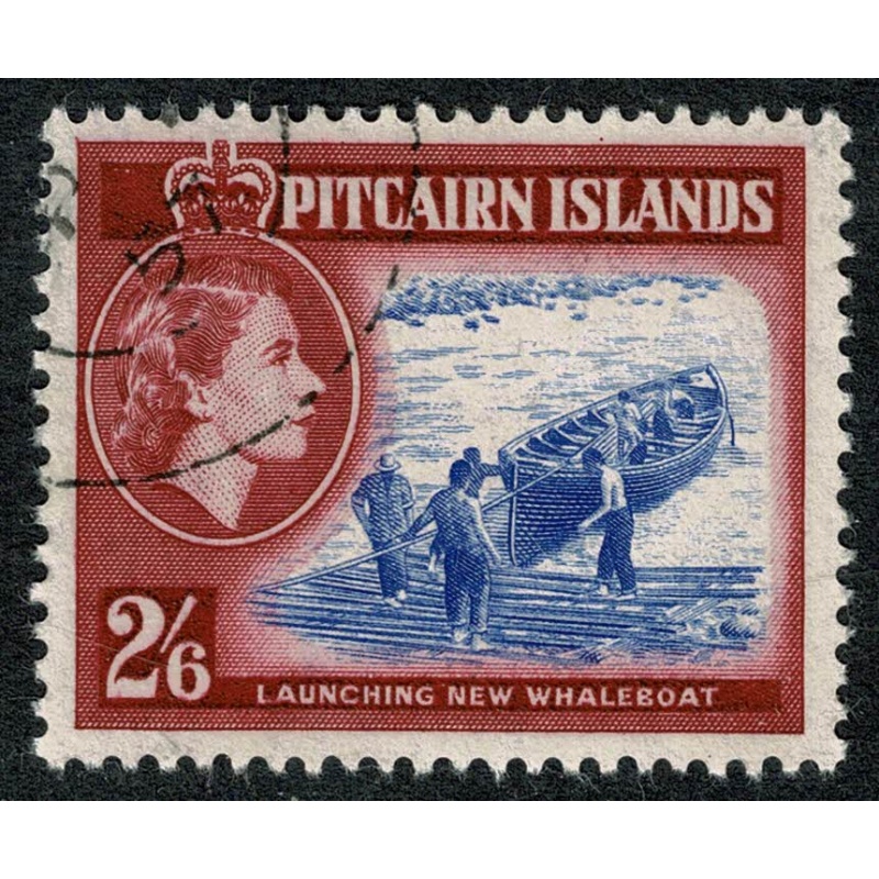 Pitcairn Islands. 1957-63. 2/6 ultramarine & lake. Fine used single. SG 28