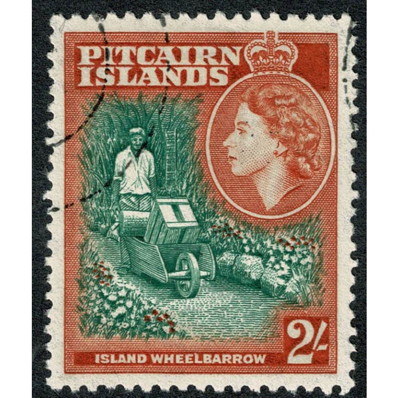 Pitcairn Islands. 1957-63. 2/- green & red-orange. Fine used single. SG 27