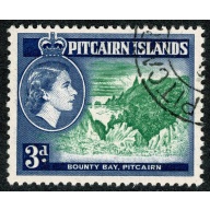 Pitcairn Islands. 1957-63. 3d emerald & deep ultramarine. Fine used single. SG 22