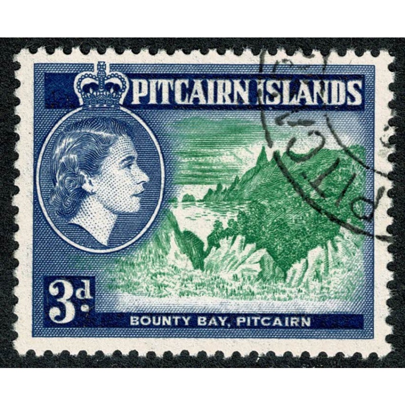 Pitcairn Islands. 1957-63. 3d emerald & deep ultramarine. Fine used single. SG 22