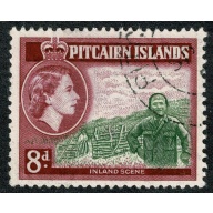 Pitcairn Islands. 1957-63. 8d deep olive-green & carmine lake. Fine used single. SG 25
