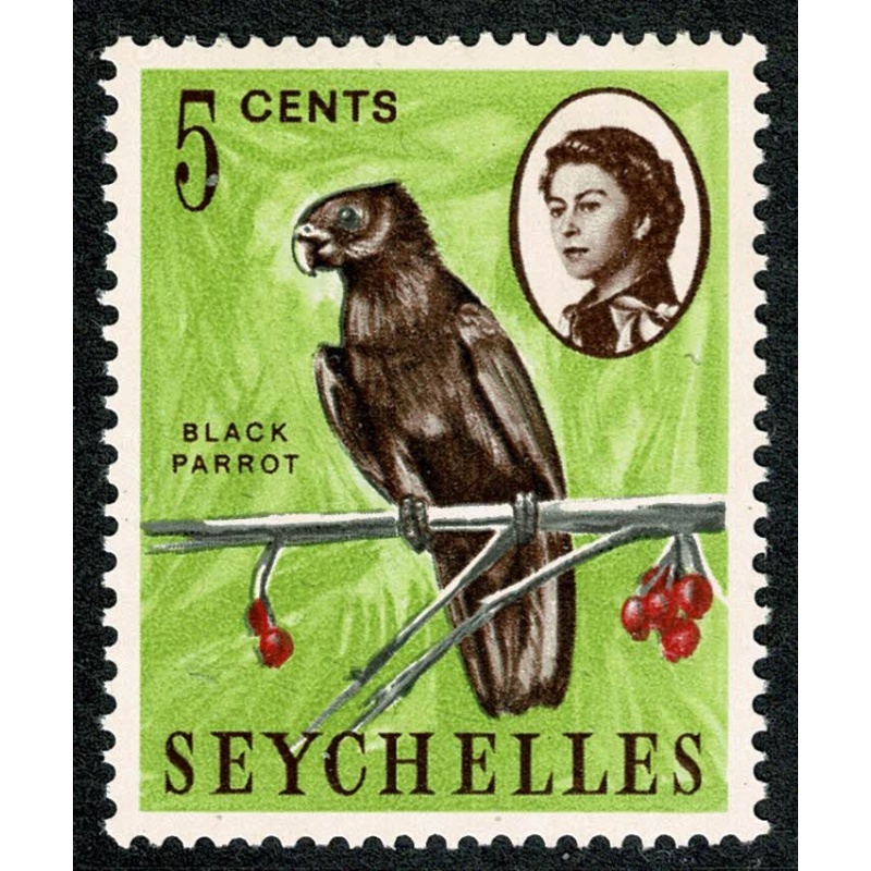 Seychelles. 1962-68 5c "Black Parrot". Unmounted Mint single. SG 196