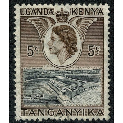 K.U.T 1954 5c black & deep brown. Fine used. SG 167