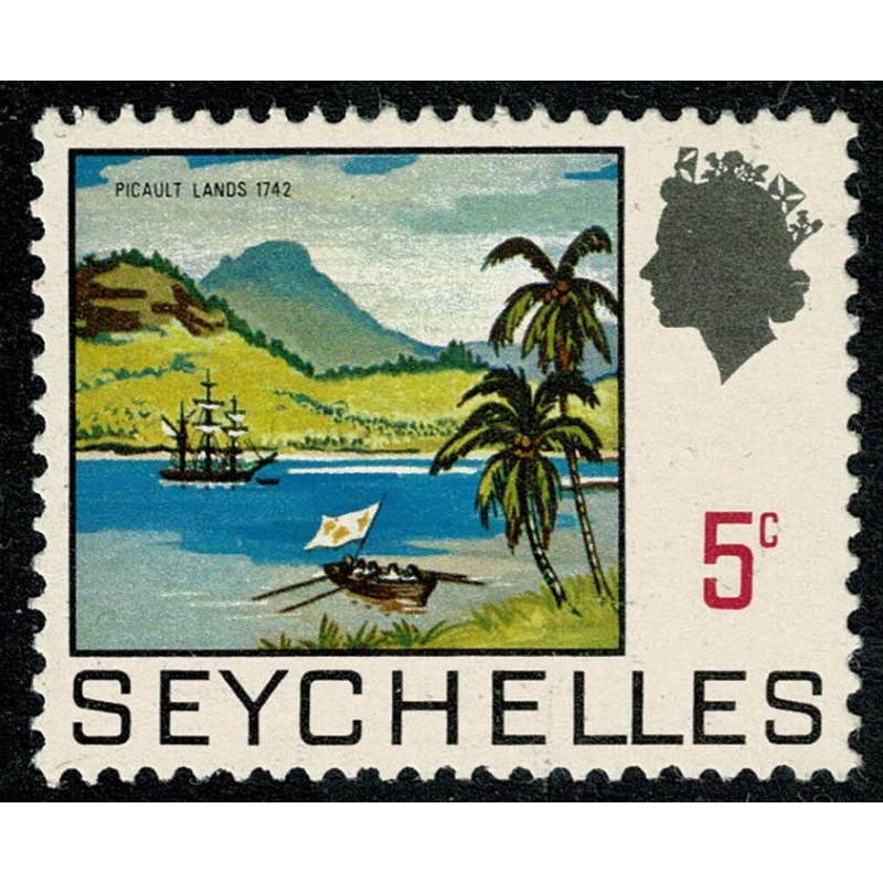 Seychelles. 1969-75 (Toned Paper). 5c "Picault's Landing". Unmounted Mint SG 262