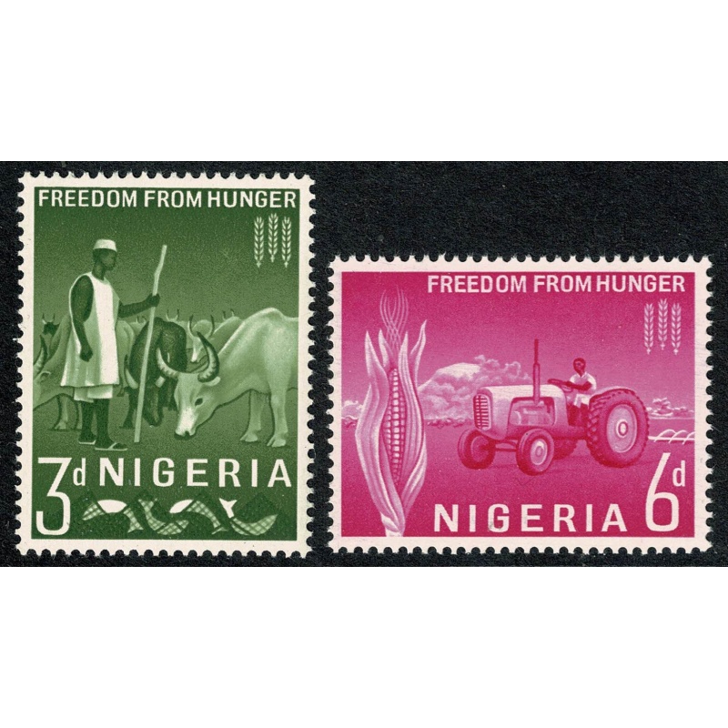 Nigeria. 1963 Freedom From Hunger. Set of 2 values. Unmounted Mint. SG 129-130.