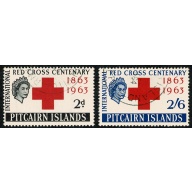 Pitcairn Islands. 1963 Red Cross Centenary. Set of 2 values. Fine Used. SG 34-35