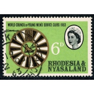 Rhodesia & Nyasaland. 1963 World Council of Young Men's Services Clubs 6d. Fine Used. SG 48