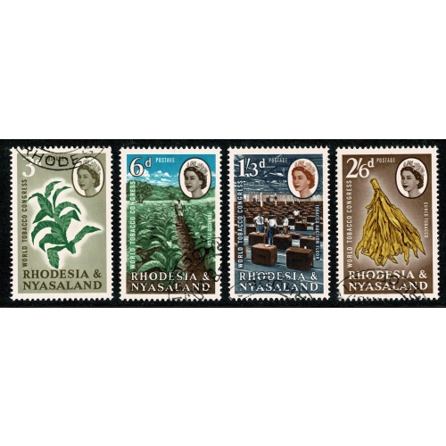 Rhodesia & Nyasaland. 1963 World Tobacco Congress. Set of 4 values. Fine Used. SG 43-46