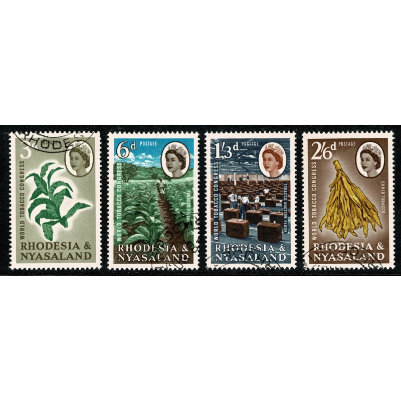 Rhodesia & Nyasaland. 1963 World Tobacco Congress. Set of 4 values. Fine Used. SG 43-46