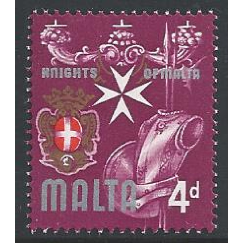 1965 4d "Knights of Malta" MISSING BLACK. SG 336c. UM