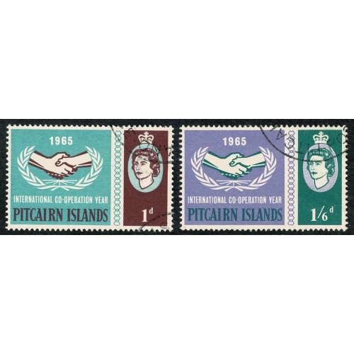 Pitcairn Islands. 1965 International Co-0peration Year. Set of 2 values Fine Used. SG 51-52