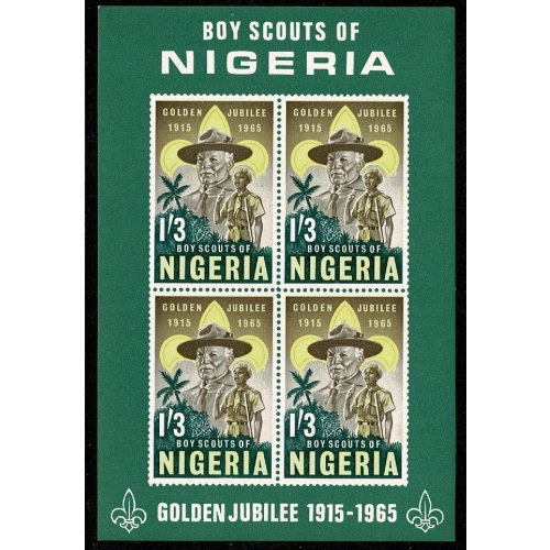 Nigeria. 1965 50th Anniv. Nigerian Scout Movement. UM Miniature Sheet. SG MS 160a