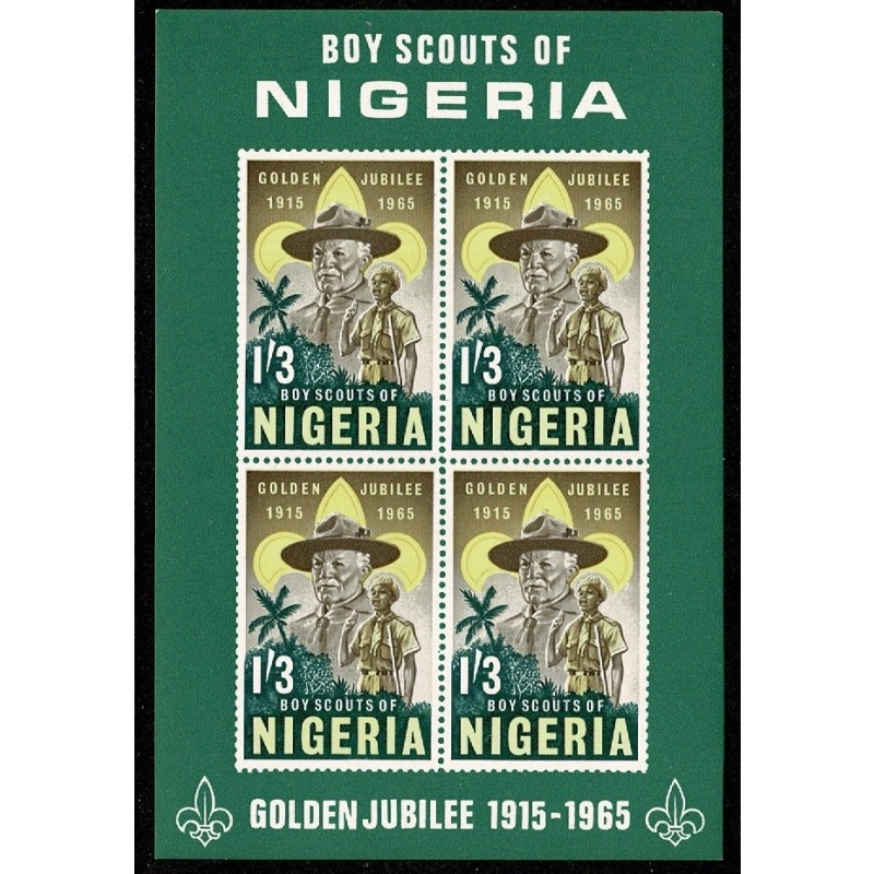 Nigeria. 1965 50th Anniv. Nigerian Scout Movement. UM Miniature Sheet. SG MS 160a