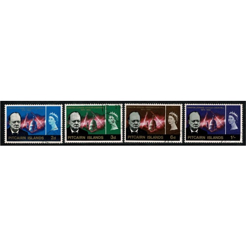 Pitcairn Islands. 1966 Churchill Commemoration. Set of 4 values Fine Used.