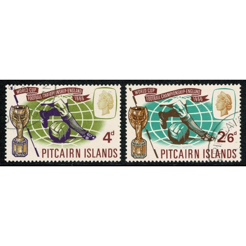 Pitcairn Islands. 1966 World Cup Football Championship. Set of 2 values Fine Used. SG 57-58