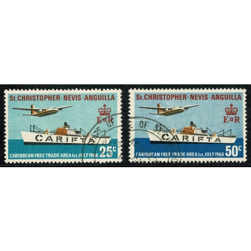 St Kitts-Nevis. 1968 Caribbean Free Trade Area. Fine Used set of 2 values SG 188-189