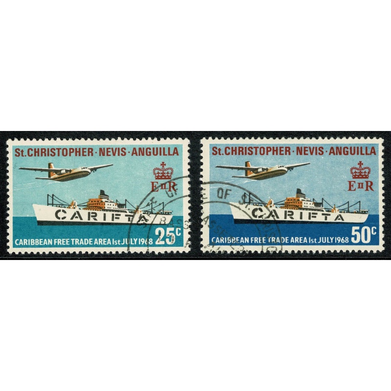 St Kitts-Nevis. 1968 Caribbean Free Trade Area. Fine Used set of 2 values SG 188-189