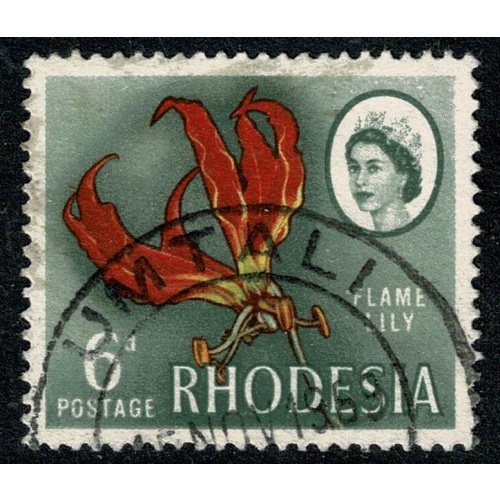 Rhodesia. 1966-68 (Litho). 6d Flame Lily. Fine Used. SG 401