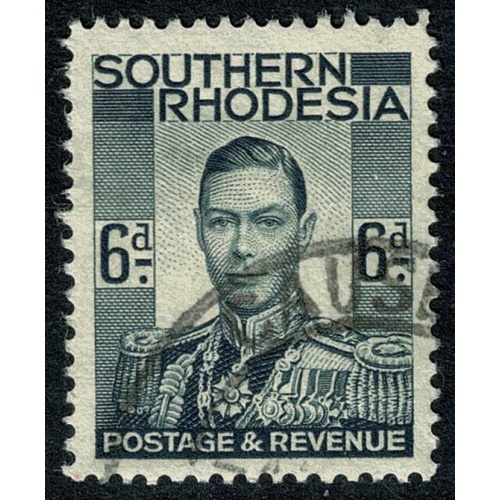 Southern Rhodesia. 1937  6d grey-black. Fine Used. SG 44