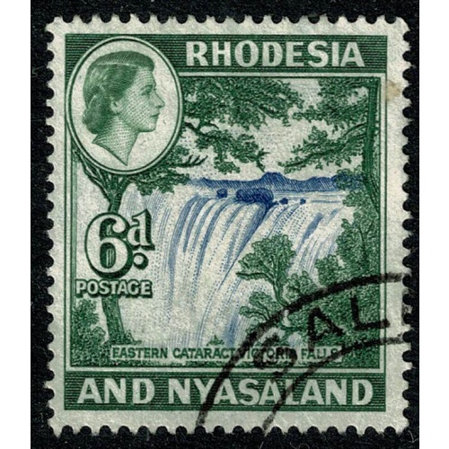 Rhodesia & Nyasaland. 1959-62  6d ultramarine & deep myrtle-green Fine Used. SG 24