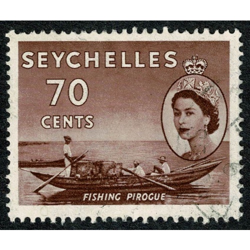 Seychelles. 1954-61 70c purple-brown. Fine Used single. SG 183a