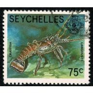 Seychelles. 1977-84 (No Imprint). 75c "Crayfish". Fine Used single. SG 411A