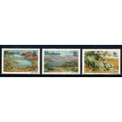 Rhodesia. 1977 Landscape Paintings. Set of 6 values. SG 543-548