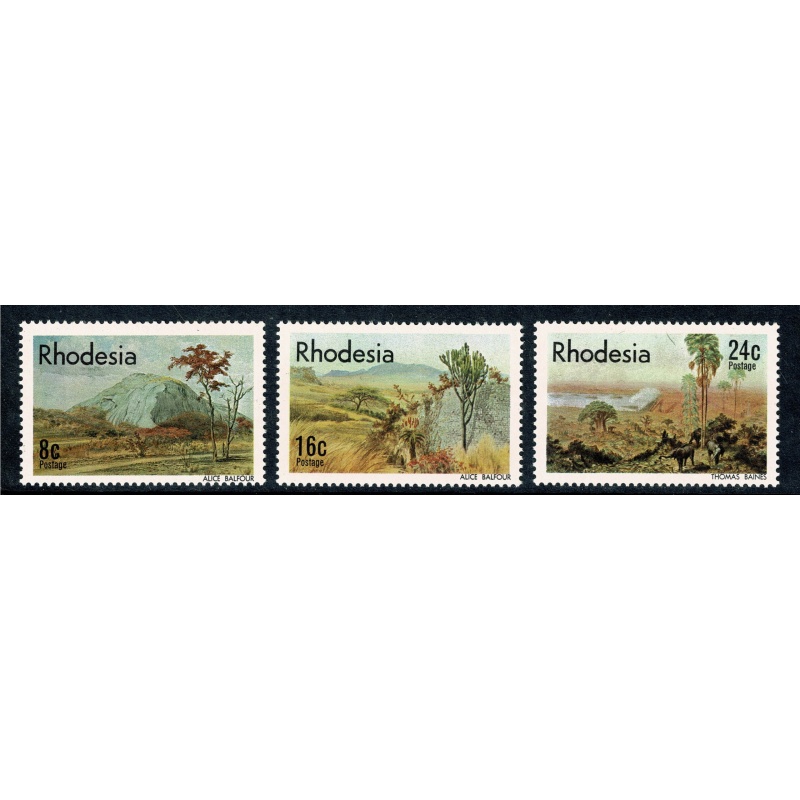 Rhodesia. 1977 Landscape Paintings. Set of 6 values. SG 543-548