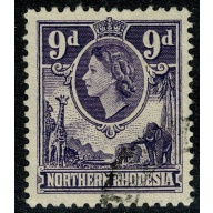 Northern Rhodesia. 1953 9d violet. Fine Used. SG 69