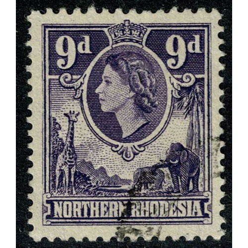 Northern Rhodesia. 1953 9d violet. Fine Used. SG 69
