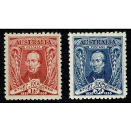 Australia. 1930 Centenary of Exploration of Murray River.  Unmounted Mint. SG 117-118