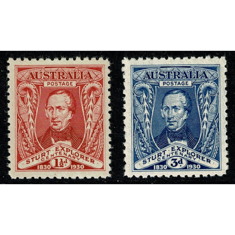 Australia. 1930 Centenary of Exploration of Murray River.  Unmounted Mint. SG 117-118