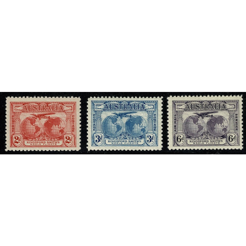 Australia. 1931 Kingsford Smith's Flights. Unmounted Mint. SG 121-123