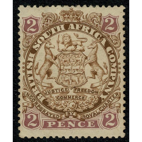 British South Africa Co. 1896-97. 2d brown & mauve Die I. Mounted Mint. SG 30