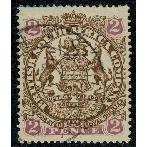 British South Africa Co. 1896-97. 2d brown & mauve Die II. Fine Used. SG 43
