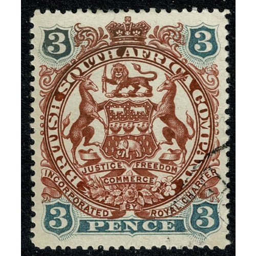 British South Africa Co. 1897. 3d brown-red & slate-purple. Fine Used. SG 69