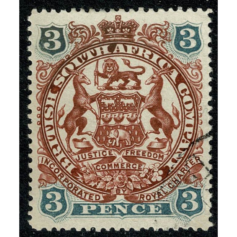 British South Africa Co. 1897. 3d brown-red & slate-purple. Fine Used. SG 69