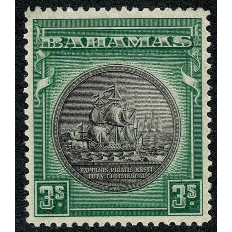 SG 132a 3/- brownish black & green. Unmounted Mint.