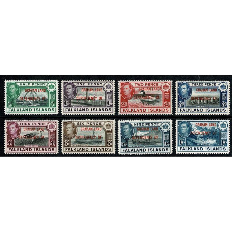 1944. Falkland Islands Overprinted "Graham Land Dependency of. SG A1-A8