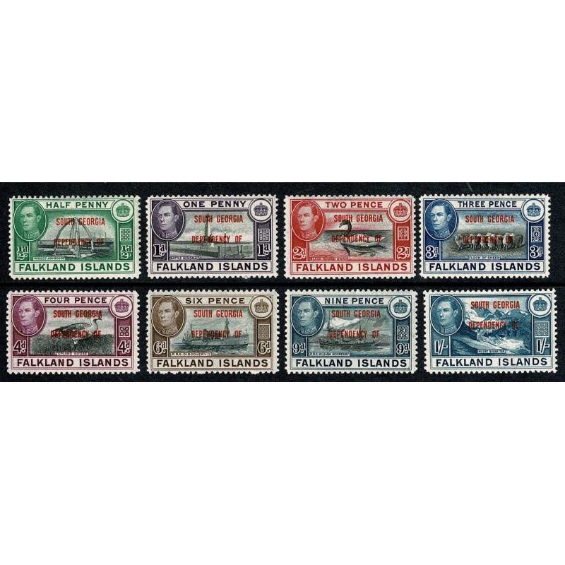 1944. Falkland Islands Overprinted "South Georgia Dependency of. SG B1-B8