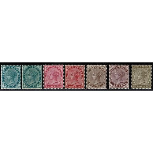 1882-92. Set SG 84-101 with listed shades. Plus SG 102, 104 & 106