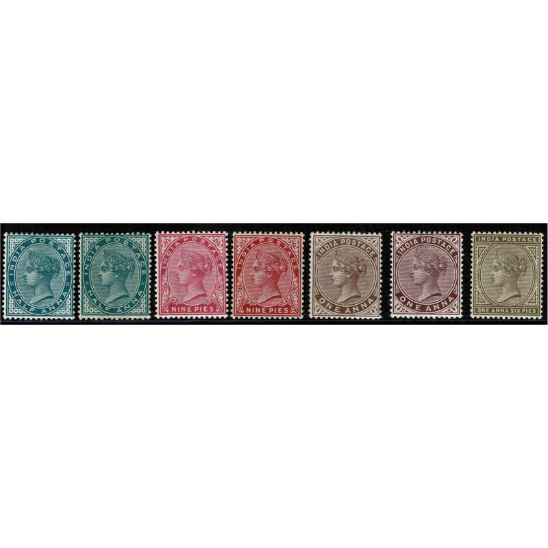 1882-92. Set SG 84-101 with listed shades. Plus SG 102, 104 & 106