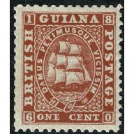 1861 British Guiana 1c Reddish brown. Fine mounted mint.